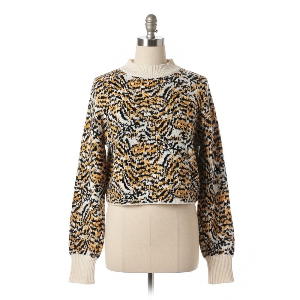 Rachel Comey x Target Tiger Stripe Knit Pullover‎ Sweater M Cropped Statement